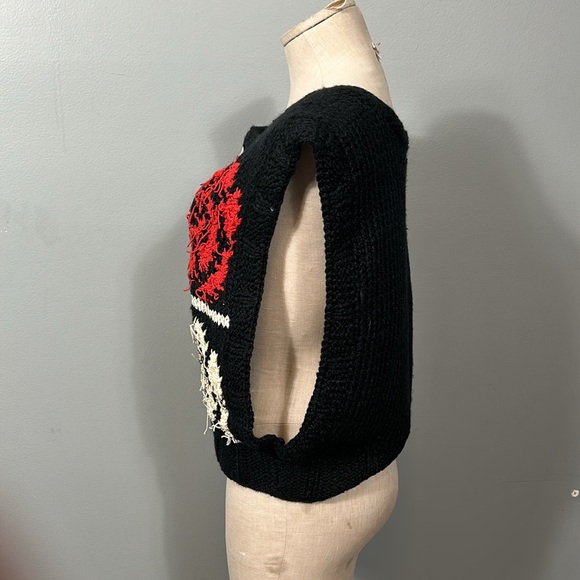 Vintage vest sweater knit open sided size M - Picture 4 of 11